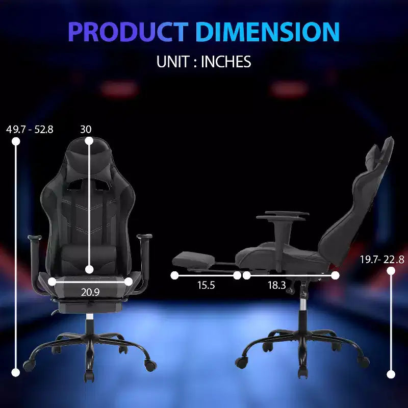 Silla para videojuegos FDW Racing, sillas para videojuegos con escritorio para computadora, cuero de PU, reposacabezas, soporte lumbar y asiento giratorio de 360 grados