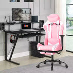 Silla para videojuegos FDW Racing, sillas para videojuegos con escritorio para computadora, cuero de PU, reposacabezas, soporte lumbar y asiento giratorio de 360 grados