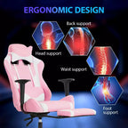Silla para videojuegos FDW Racing, sillas para videojuegos con escritorio para computadora, cuero de PU, reposacabezas, soporte lumbar y asiento giratorio de 360 grados