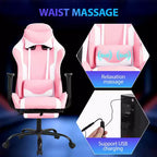 Silla para videojuegos FDW Racing, sillas para videojuegos con escritorio para computadora, cuero de PU, reposacabezas, soporte lumbar y asiento giratorio de 360 grados