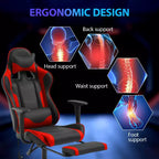 Silla para videojuegos FDW Racing, sillas para videojuegos con escritorio para computadora, cuero de PU, reposacabezas, soporte lumbar y asiento giratorio de 360 grados