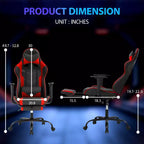 Silla para videojuegos FDW Racing, sillas para videojuegos con escritorio para computadora, cuero de PU, reposacabezas, soporte lumbar y asiento giratorio de 360 grados