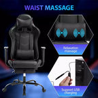Silla para videojuegos FDW Racing, sillas para videojuegos con escritorio para computadora, cuero de PU, reposacabezas, soporte lumbar y asiento giratorio de 360 grados