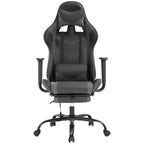 Silla para videojuegos FDW Racing, sillas para videojuegos con escritorio para computadora, cuero de PU, reposacabezas, soporte lumbar y asiento giratorio de 360 grados