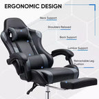 Silla de juego ergonómica de carreras JIONJOY con respaldo alto, soporte lumbar y reposabrazos ajustables
