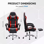 Silla de juego ergonómica de carreras JIONJOY con respaldo alto, soporte lumbar y reposabrazos ajustables