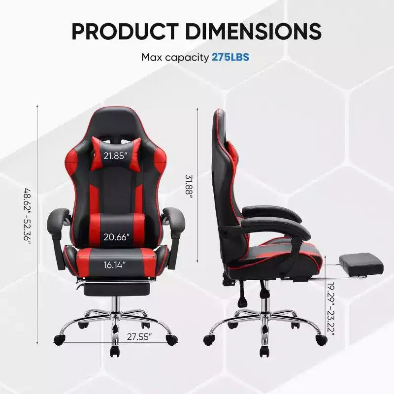 Silla de juego ergonómica de carreras JIONJOY con respaldo alto, soporte lumbar y reposabrazos ajustables
