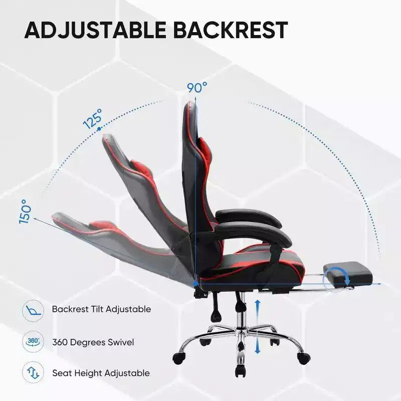 Silla de juego ergonómica de carreras JIONJOY con respaldo alto, soporte lumbar y reposabrazos ajustables