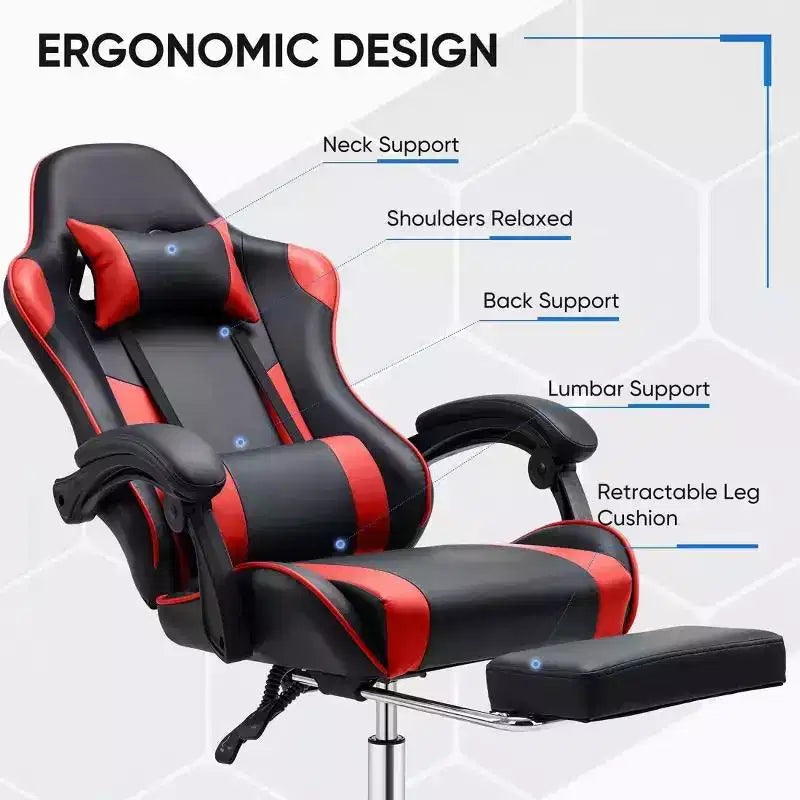 Silla de juego ergonómica de carreras JIONJOY con respaldo alto, soporte lumbar y reposabrazos ajustables