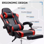 Silla de juego ergonómica de carreras JIONJOY con respaldo alto, soporte lumbar y reposabrazos ajustables