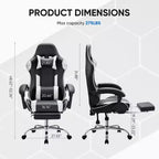 Silla de juego ergonómica de carreras JIONJOY con respaldo alto, soporte lumbar y reposabrazos ajustables