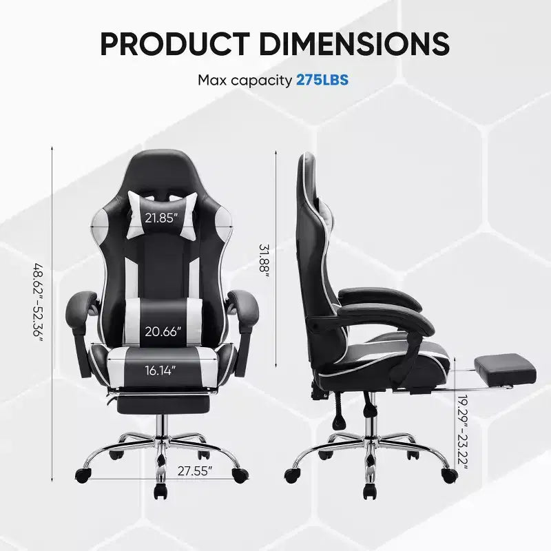 Silla de juego ergonómica de carreras JIONJOY con respaldo alto, soporte lumbar y reposabrazos ajustables