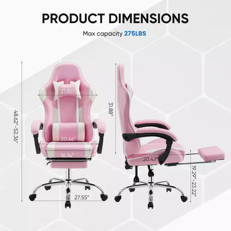 Silla de juego ergonómica de carreras JIONJOY con respaldo alto, soporte lumbar y reposabrazos ajustables