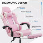 Silla de juego ergonómica de carreras JIONJOY con respaldo alto, soporte lumbar y reposabrazos ajustables