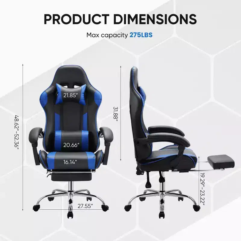 Silla de juego ergonómica de carreras JIONJOY con respaldo alto, soporte lumbar y reposabrazos ajustables