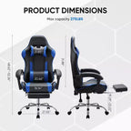 Silla de juego ergonómica de carreras JIONJOY con respaldo alto, soporte lumbar y reposabrazos ajustables