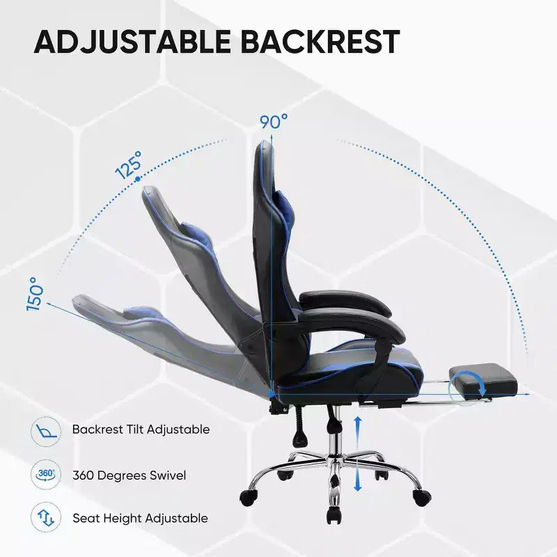 Silla de juego ergonómica de carreras JIONJOY con respaldo alto, soporte lumbar y reposabrazos ajustables