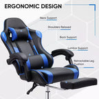 Silla de juego ergonómica de carreras JIONJOY con respaldo alto, soporte lumbar y reposabrazos ajustables