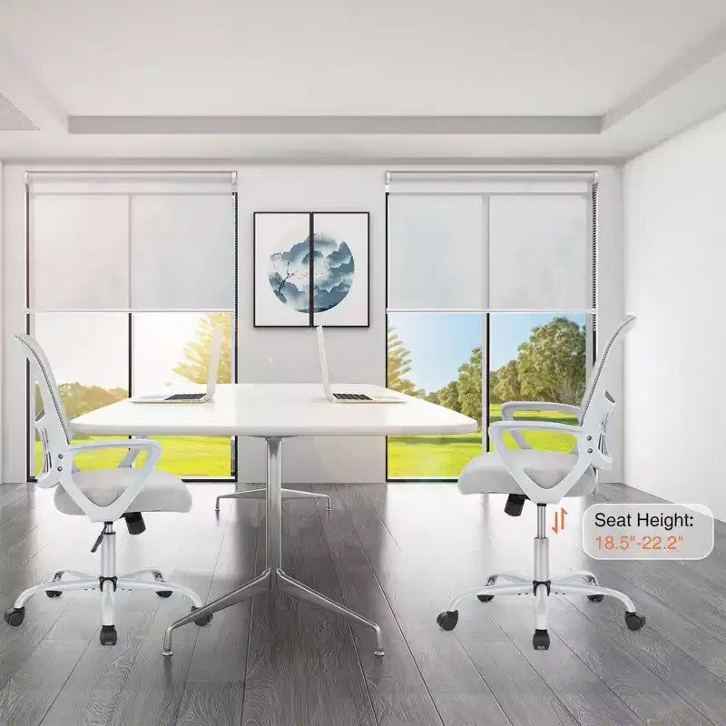 Silla de oficina o gaming ergonómica moderna JIONJOY con soporte lumbar de malla y reposabrazos fijos