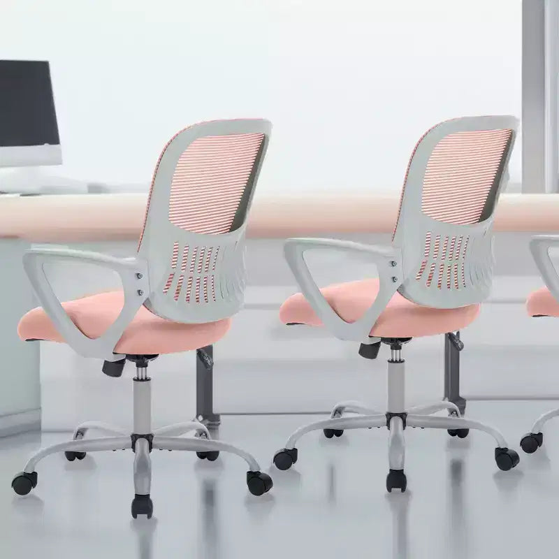 Silla de oficina o gaming ergonómica moderna JIONJOY con soporte lumbar de malla y reposabrazos fijos
